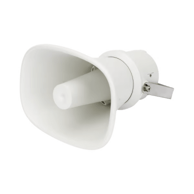 HIKVISION - Altavoz Tipo Trompeta | 5 Watts - 30 Watts | Color Blanca | 100 V / 70 V | Material ABS | IP65 | Requiere amplificador