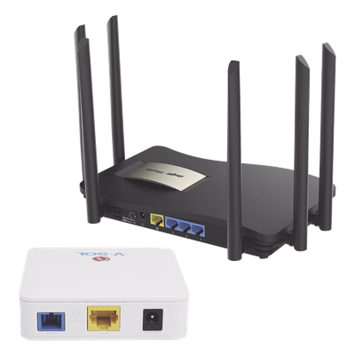 RUIJIE - Kit ONU Bridge Dual GPON/EPON / Router Mesh Wi-Fi 5 / 1267 Mbps / 6 Antenas 6 dBi / IP41