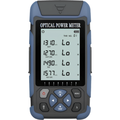LINKEDPRO BY EPCOM - Medidor de Potencia Óptica (OPM) para Fibra Óptica en Redes FTTx / Soporta 4 Longitudes de Onda: 1310nm, 1490nm y 1270nm,1577nm (GPON / XGSPON)