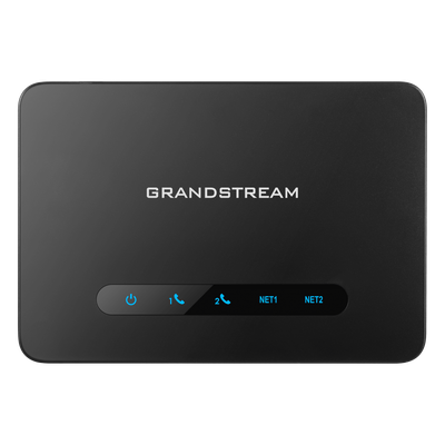 GRANDSTREAM - Adaptador de Teléfono Analógico ATA / 2 Puertos FXS / Router NAT Gigabit / Cifrado AES / Calidad de Voz HD / Fax T.38
