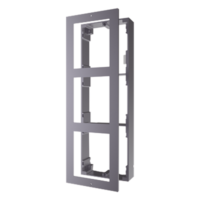 HIKVISION - Base de Montaje para Videoportero IP / 3 Módulos / Superficie / Aluminio Anticorrosión / -40°C a +60°C (-40°F a 140°F)