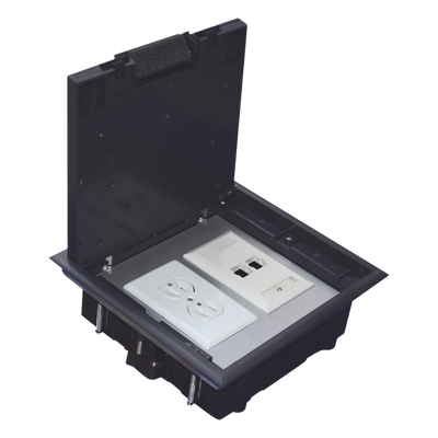 THORSMAN - Caja de Piso / 2 Módulos Universales / ABS y Acero Galvanizado / 1.957 kg / EIA/TIA-569-A