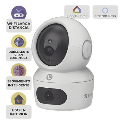 EZVIZ - Cámara PT IP / Doble Lente 4 MP + 4 MP / Wi-Fi 6 / Audio Bidireccional / Visión Nocturna a Color 10 m (32.8 ft) / Detección Humana por IA / Uso en Interior