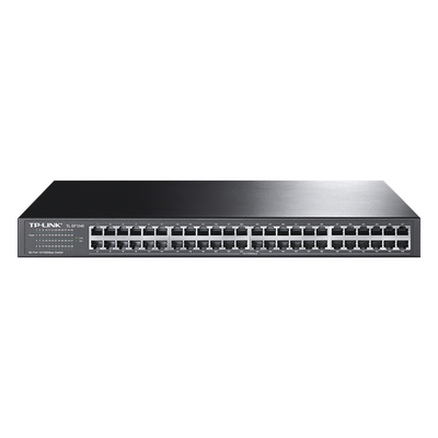 TP-LINK - Switch no administrable / 48 puertos 10/100 Mbps / 96 Gbps capacidad de conmutación / 71.4 Mpps throughput / Rack 19" (48.26 cm)