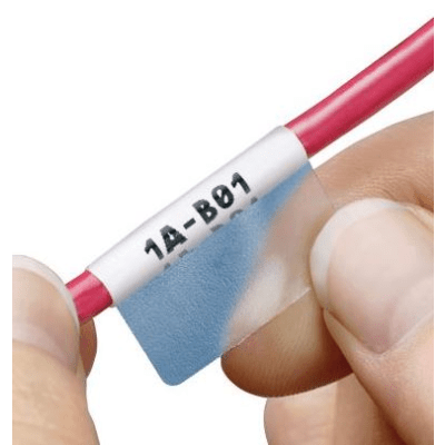 PANDUIT - Casete de 50 Etiquetas Autolaminadas de 25.4 x 165.1 mm (1 x 6.5 pulgadas), para Cables de 12.1 a 40.4 mm (0.48 a 1.59 pulgadas) de Diámetro, Área de Impresión Color Blanco