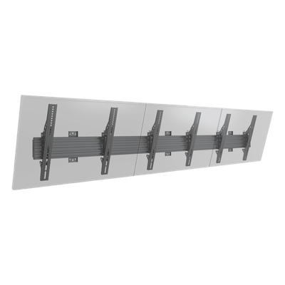 EPCOM INDUSTRIAL - Soporte de Pared para TV / Riel Triple / Capacidad 110 lbs (50 kg) / Compatible 32"-65" / VESA 100x100-600x400 mm / Ajuste Ángulo 5°-15° / Montaje Profesional