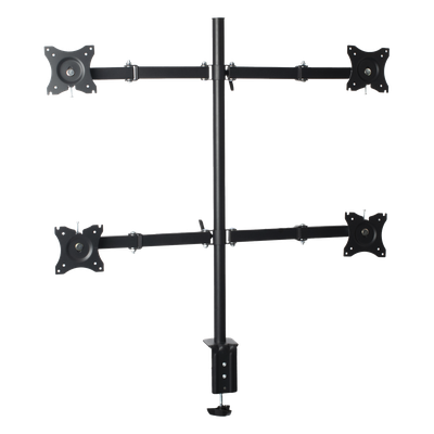 EPCOM - Soporte de Escritorio Articulado / 4 Monitores 13 a 27" / Carga 15 kg (33 lbs) por Pantalla / VESA 75x75 y 100x100 / Acero / Giro ±30°