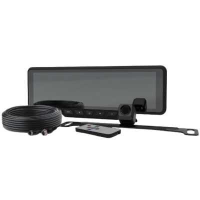 ECCO - Sistema alámbrico de reversa con cámara y monitor de 9 pulgadas, Incluye cámara para placa de 170°
