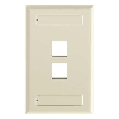 PANDUIT - Placa de Pared Vertical / 2 Puertos Keystone / Diseño Plano / 69.8 x 114.3 mm / 2.75 x 4.5 pulg. / Color Marfil
