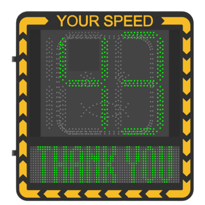 HIKVISION - Pantalla LED de Señalización de Velocidad por Radar / Detección de Velocidad en Tiempo Real / Rango de Detección de 100 m / Hasta 32 Objetivos Detectados / Pantalla LED de Alta Visibilidad / Instalación en Carril o Later