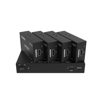 EPCOM PROAUDIO - Splitter Extensor 1x4 | 4K@60Hz a 60m | 4K@30Hz a 70m | Cable Cat6 | EDID | HDCP 2.2 | Salida Loop