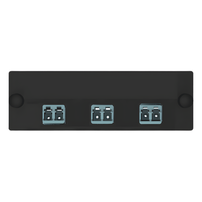 PANDUIT - Placa Acopladora de Fibra Óptica / 6 Fibras LC Duplex / Multimodo OM3/OM4 / Cerámica Zirconia / Color Aqua
