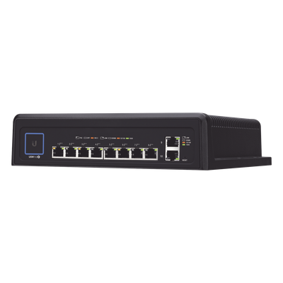 UBIQUITI - Switch industrial UniFi PoE de 10 puertos Gigabit (8 x 802.3bt y 2 x Ethernet) para temperaturas extremas