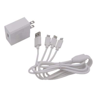 EPCOM POWERLINE - Cargador de Pared USB / 3 Puertos / Salida 5 Vcc 2 A / Cable Extensor 1.2 m (3.9 ft) / Entrada Universal 100-240 Vca / Multi-conector