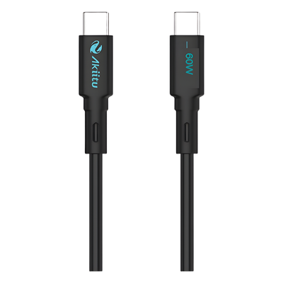 EZVIZ - Cable USB-C a USB-C / Carga Rápida 60W / Transferencia 480 Mbps / Magnético Auto-enrollable / Silicona Líquida / 1 m (3.3 ft)