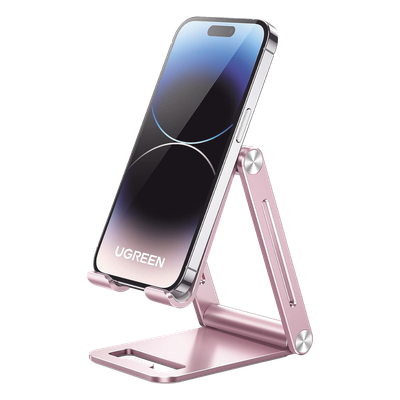 UGREEN - Soporte para Celular / Aluminio / Plegable / Multiángulo / 4.7 a 7.9 pulgadas / Carga 600 g / Rosa