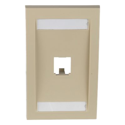 PANDUIT - Placa de Pared Vertical Ejecutiva / 1 Puerto Mini-Com / Con Espacio para Etiquetas / 69.8 x 114.3 mm (2.75 x 4.5 pulg) / Marfil