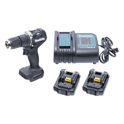 MAKITA - Rotomartillo/Taladro Inalámbrico SIN CARBONES, Broquero de 1/2", 1,700 RPM, 18VâŽ“, Torque: 40 N.m C/2 Bat. (1.5Ah) y Cargador.