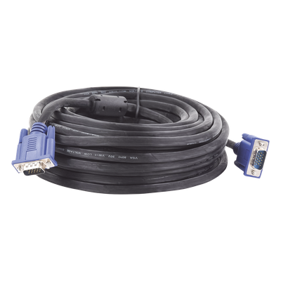 EPCOM POWERLINE - Cable Extensor VGA / 15 m (49.2 ft) / Full HD 1920x1080p / Conector HD15 Macho a Macho / Blindaje Aluminio y Malla Trenzada / CCTV y Videovigilancia