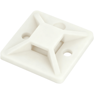 LINKEDPRO - Base Autoadhesiva para Cinchos / 25 × 25 mm / Entrada 4 Direcciones / Sin Taladro / Nylon 66 / UL 94V-2 / 100 Piezas