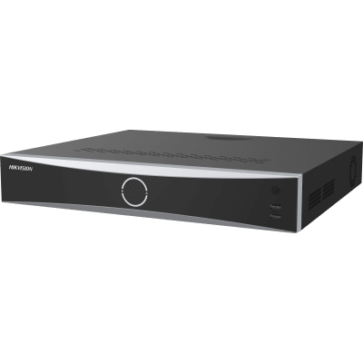 HIKVISION - [Acusearch] NVR 12 Megapixel (4K) / 16 canales IP / 16 Puertos PoE+ / AcuSense (Evita Falsas Alarmas) / Reconocimiento Facial / 4 Bahías de Disco Duro / Switch PoE 300 mts  / HDMI en 4K / Alarmas I/O