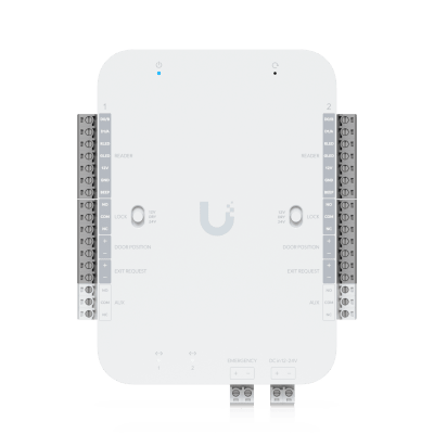 UBIQUITI - Retrofit Hub de Control de Acceso Alimentado por DC para Lectores Wiegand y OSDP, Control de Entrada y Salida para hasta 2 Puertas