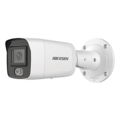 HIKVISION - Bala IP 4 Megapixel / Imagen a Color 24/7 (ColorVu) / Lente 2.8 mm / Luz Blanca 40 mts / Exterior IP67 / WDR 130 dB / Audio y Alarma I/O / Captura Facial / ONVIF / Micro SD