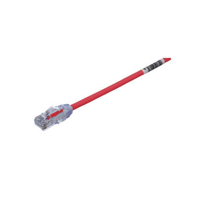 PANDUIT - Cable de Parcheo UTP Cat6A, CM/LSZH, Diámetro Reducido (28AWG), Color Rojo, 20 cm (7.87 Pulgadas).