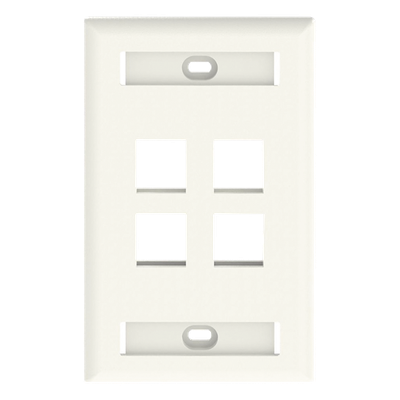 PANDUIT - Placa de Pared Vertical / 4 Puertos Keystone / 69.8 x 114.3 mm / 2.75 x 4.5 pulg. / Con Espacios para Etiquetas / Color Marfil