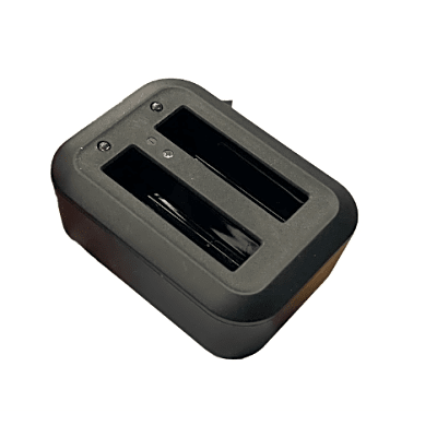 EPCOM - Base de Carga Dual para Baterías de Bodycam| Compatible con XMRX5V2| Diseño Compacto | Carga Rápida Dual |  Indicadores de Estado| Material ABS | No incluye Bateria.