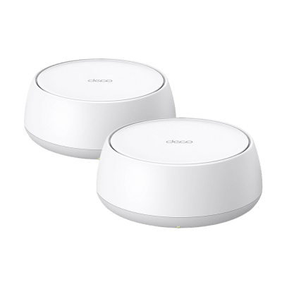 TP-LINK - Kit Routers Inalámbricos MESH Interior para Hogar / Doble Banda Wi-Fi 7 BE3600 Mbps / 2 Puerto 1 Gigabit WAN/LAN / 4 Antenas Internas / Operación Multi-Link MLO / Administración Mediante la App Deco (iOS, Android) / HomeShield