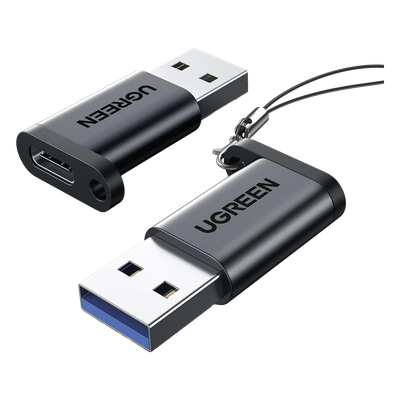 UGREEN - Adaptador USB 3.1 Tipo C a USB-A 3.0 |Carga y Sincronización de Datos | Admite Corriente de 3A | Transferencia de hasta 5 Gbps | Amplia Compatibilidad | Chip VL160 | Caja de Aluminio | Color Negro.