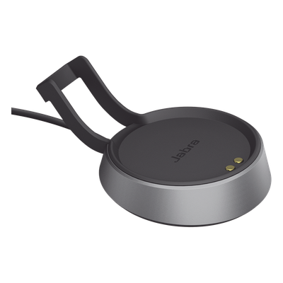 JABRA - Soporte de carga USB-A / Diseño ergonómico de escritorio / Compatible con diadema profesional / Color negro