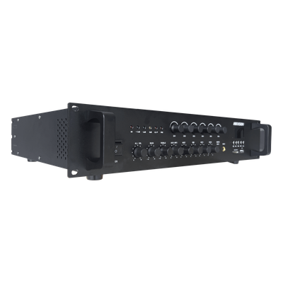 HIKVISION - Amplificador de Audio / 120 W / 6 Zonas con Volumen Independiente / Bluetooth / USB 2.0 / SD / 70V/100V / Montaje en Rack