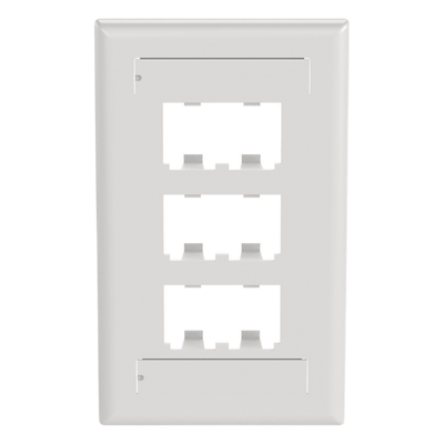 PANDUIT - Placa de Pared Vertical / 6 Puertos Mini-Com / Diseño Plano / 2.75 x 4.5 in / ABS / Blanco