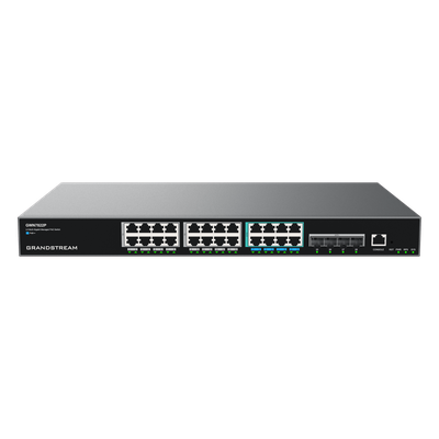 GRANDSTREAM - Switch PoE Multigigabit Capa 3 / 24 Puertos PoE (16x 1G, 8x 2.5G) / 4x SFP+ / PoE++ 60W / Stacking 4 Unidades / IPv6