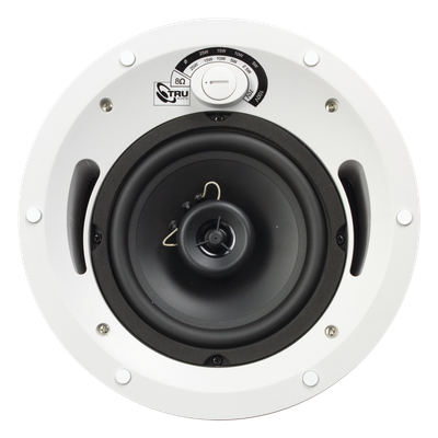 TRUAUDIO - Altavoz de Techo Comercial / 2 Vías / 6.5 in / 60 Watts / 70V/100V/8 Ohms / UL 1480 / Humedad Exterior Cubierto