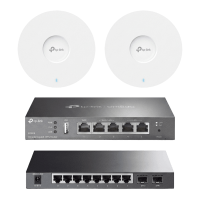 TP-LINK - Kit de Iniciación en redes OMADA / 1 Router / 1 Switch TL-SG2210P / 2 Punto de Acceso EAP613