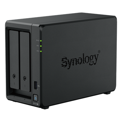 SYNOLOGY - NAS de 2 Bahías / Expansible a 7 Unidades / Puerto 2.5GbE / 2 Ranuras M.2 NVMe / 276 MB/s Lectura / 224 MB/s Escritura / Procesador AMD Ryzen R1600 / 4 GB DDR4 ECC