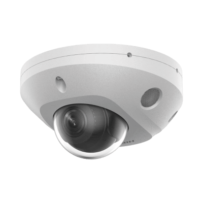 HIKVISION - [Dual Light + 2 Micrófonos Integrados] Mini Domo IP 4 Megapixel / Lente 2.8 mm / 30 mts Luz Blanca + 30 mts IR / ACUSENSE / Exterior IP67 / IK08 /  WDR 120 dB / PoE / ONVIF / MicroSD / ACUSEEK