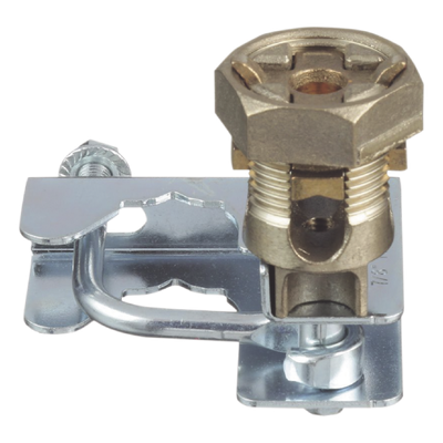 PANDUIT - Abrazadera de Tierra para Piso Falso / 2 Conductores 6-1/0 AWG (16-50 mm²) / Pedestal Cuadrado 22 mm (7/8') / Pedestal Redondo 25-29 mm (1' a 1 1/8') / Bronce / TIA-607-A