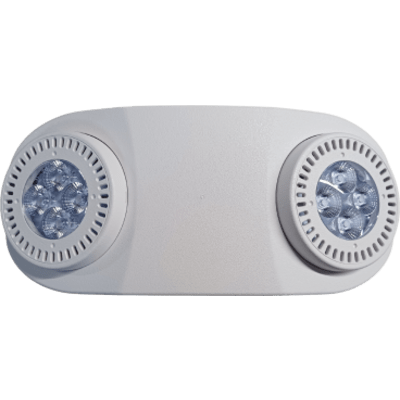 SFIRE - Luminaria de Emergencia LED / 700 Lúmenes / 5000K / Autonomía 90 min / Entrada Universal 120-277 VAC / 2 Cabezales Ajustables / IP Interior