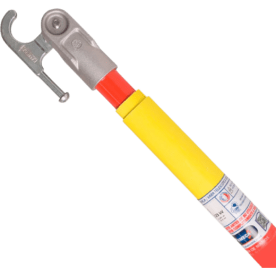 LINKEDPRO BY EPCOM - Pertiga Telescópica Aislante / 3 m (9.8 ft) / Tubo Triangular / Bloqueo Positivo / Gancho de Acero Inoxidable / Visibilidad Fluorescente