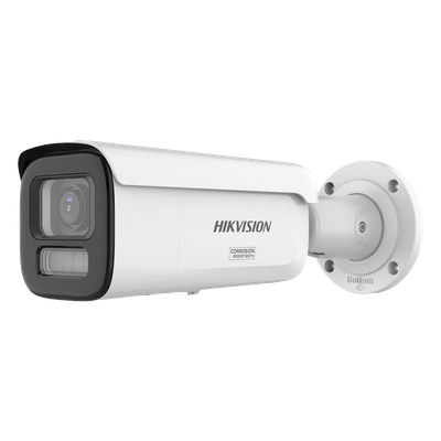 HIKVISION - Bala IP 8 Megapixel / Lente Mot. 2.8 a 12 mm / 60 mts IR + Luz Blanca / Exterior IP67 / WDR 130 dB / ACUSENSE 3.0 / Metal / NEMA 4X / ACUSEEK