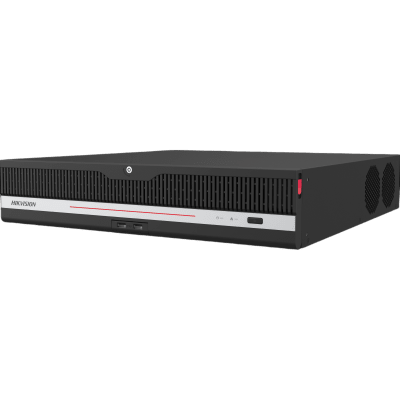 HIKVISION - [Doble Poder de Decodificación] NVR 32 Megapixel (8K) / 64 Canales IP / AcuSense / ANPR / Conteo de Personas / Heat Map / 8 Bahías de Disco Duro  / Soporta RAID con Hot Swap / 2 HDMI en 8K / Soporta POS / Alarmas I/O  / Smart Search