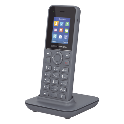 GRANDSTREAM - Teléfono IP Inalámbrico DECT / Alcance 400 m (1312.3 ft) Exteriores / 20 Cuentas SIP / Audio Full HD / Pantalla Color 1.8 pulgadas / 50 Horas Conversación