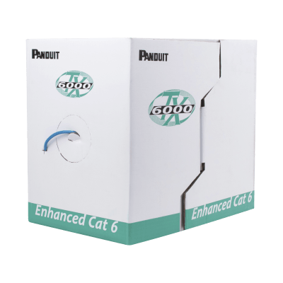 PANDUIT - Cable UTP / Cat 6 Mejorado / 23 AWG / Cobre Sólido / 305 m (1000 ft) / PVC CM / 4 Pares / Reelex