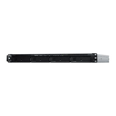 SYNOLOGY - NAS RackStation RS822RP+ | 4 Bahías | 1U | AMD Ryzen V1500B | 32 GB DDR4 ECC | 4 Puertos 1GbE | Expansión PCIe | Compatibilidad con RAID | Caché SSD | Unidades de Energía Redundantes.
