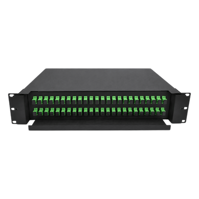 LINKEDPRO BY EPCOM - Distribuidor de Fibra Óptica ODF / 48 Empalmes / 48 Acopladores SC/APC / 48 Pigtails SC/APC / Rack 19 / 2 UR