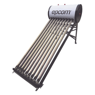 EPCOM - Calentador Solar de Agua / 90 Litros / 9 Tubos de Vacío / Baja Presión / Resistencia Granizo 25 mm (0.98 in) / Termotanque Inoxidable Grado Alimenticio